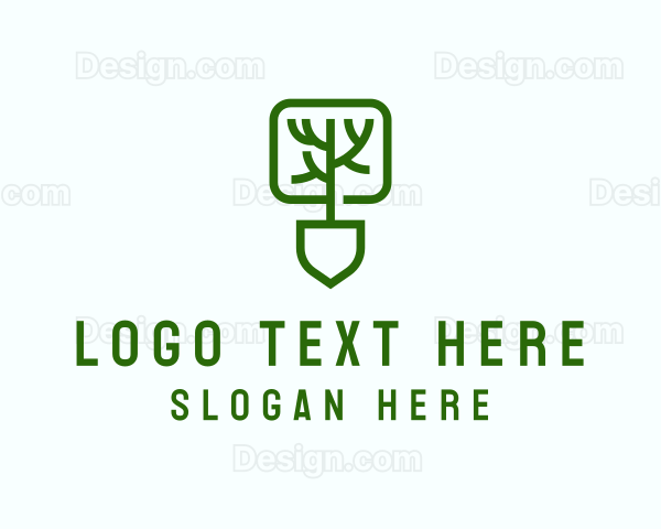 Shovel Tree Plant Logo