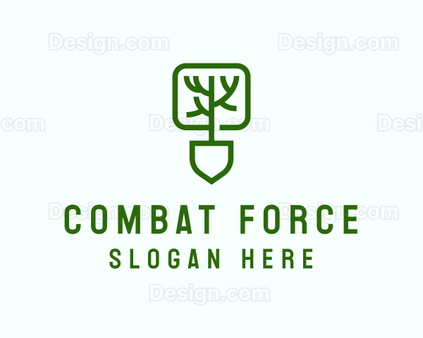 Shovel Tree Plant Logo