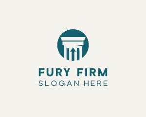 Law Firm Arrow Pillar logo design