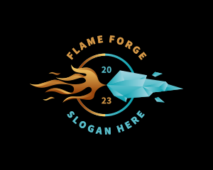 Fire Ice Hot Cold logo design