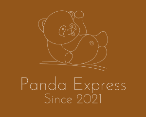 Minimalist Baby Panda logo design
