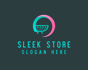 Supermarket Grocery Cart logo design