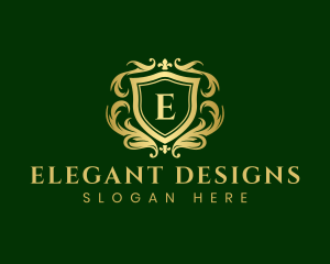 Premium Ornament Shield Crest logo design