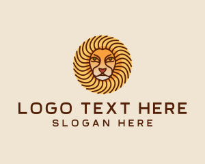 Lion - Wild Lion Sun logo design