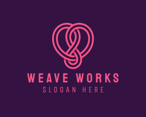 Loop Weave Heart logo design