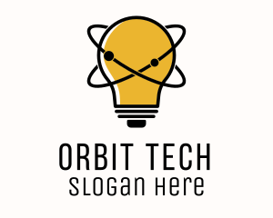 Lightbulb Orbit Brainstorming logo design