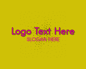 Retro Neon Dots Logo