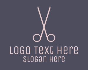 Minimalist Hair Scissors Logo