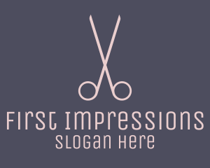 Minimalist Hair Scissors logo design