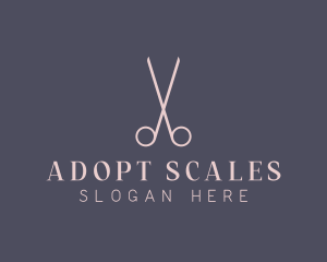 Minimalist Hair Scissors logo design