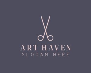 Minimalist Hair Scissors logo design