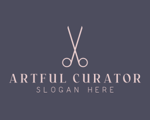 Minimalist Hair Scissors logo design