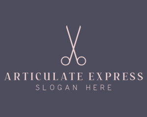 Minimalist Hair Scissors logo design