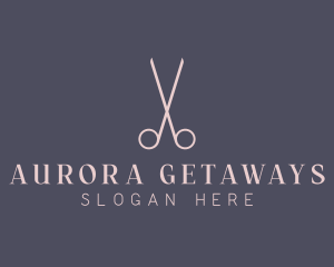 Minimalist Hair Scissors logo design