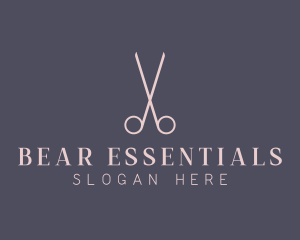 Minimalist Hair Scissors logo design