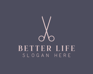 Minimalist Hair Scissors logo design