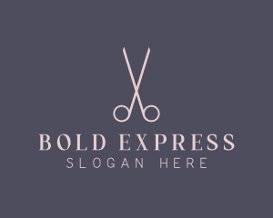 Minimalist Hair Scissors logo design