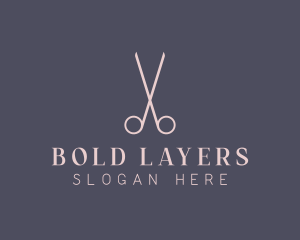 Minimalist Hair Scissors logo design