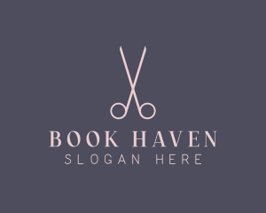 Minimalist Hair Scissors logo design