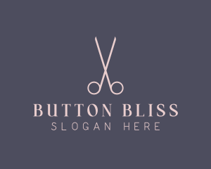 Minimalist Hair Scissors logo design