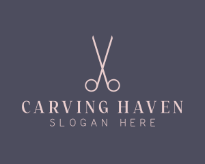 Minimalist Hair Scissors logo design