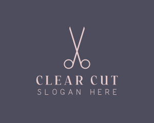 Minimalist Hair Scissors logo design