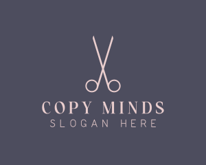 Minimalist Hair Scissors logo design