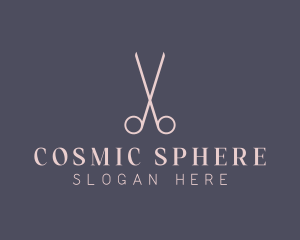 Minimalist Hair Scissors logo design