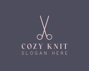 Minimalist Hair Scissors logo design