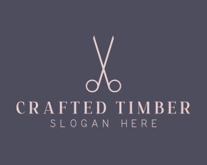 Minimalist Hair Scissors logo design