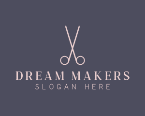 Minimalist Hair Scissors logo design