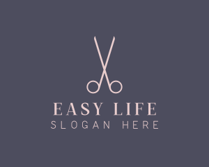 Minimalist Hair Scissors logo design