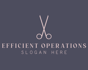 Minimalist Hair Scissors logo design