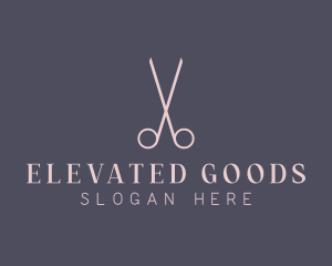 Minimalist Hair Scissors logo design