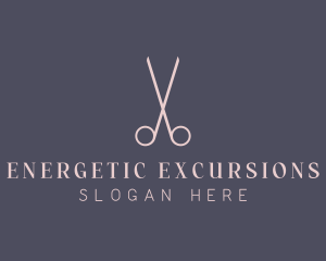 Minimalist Hair Scissors logo design