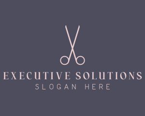 Minimalist Hair Scissors logo design