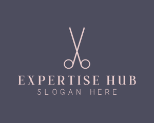 Minimalist Hair Scissors logo design