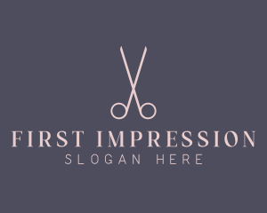 Minimalist Hair Scissors logo design