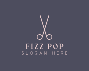 Minimalist Hair Scissors logo design