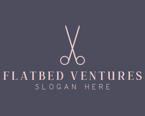 Minimalist Hair Scissors logo design