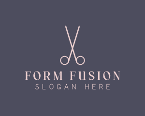 Minimalist Hair Scissors logo design