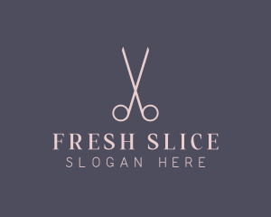 Minimalist Hair Scissors logo design