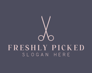 Minimalist Hair Scissors logo design