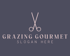 Minimalist Hair Scissors logo design