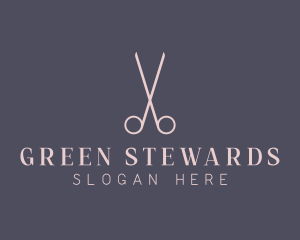 Minimalist Hair Scissors logo design