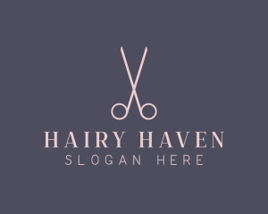 Minimalist Hair Scissors logo design