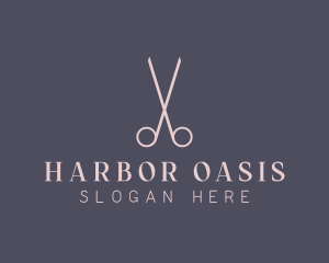 Minimalist Hair Scissors logo design