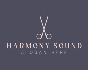 Minimalist Hair Scissors logo design