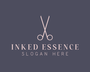 Minimalist Hair Scissors logo design