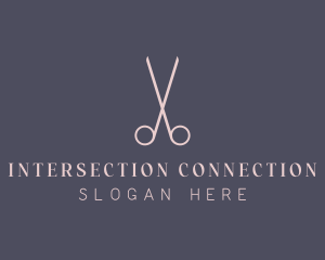 Minimalist Hair Scissors logo design